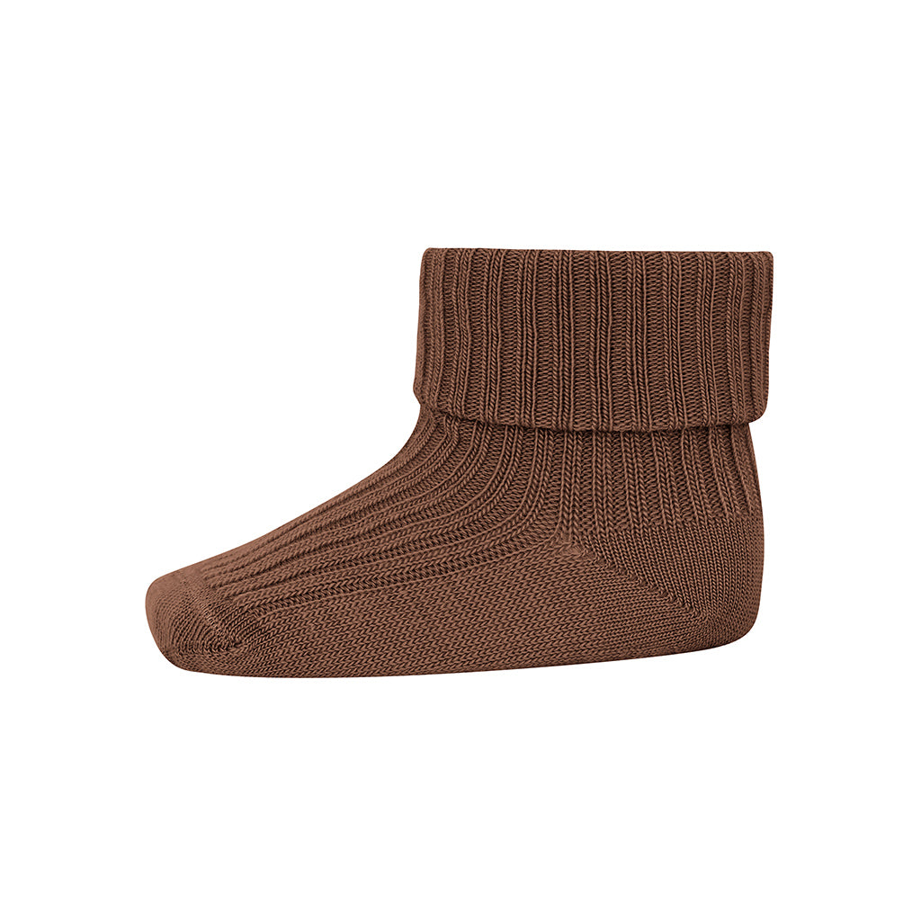 Wool Rib Baby Socks - Pecan Pie