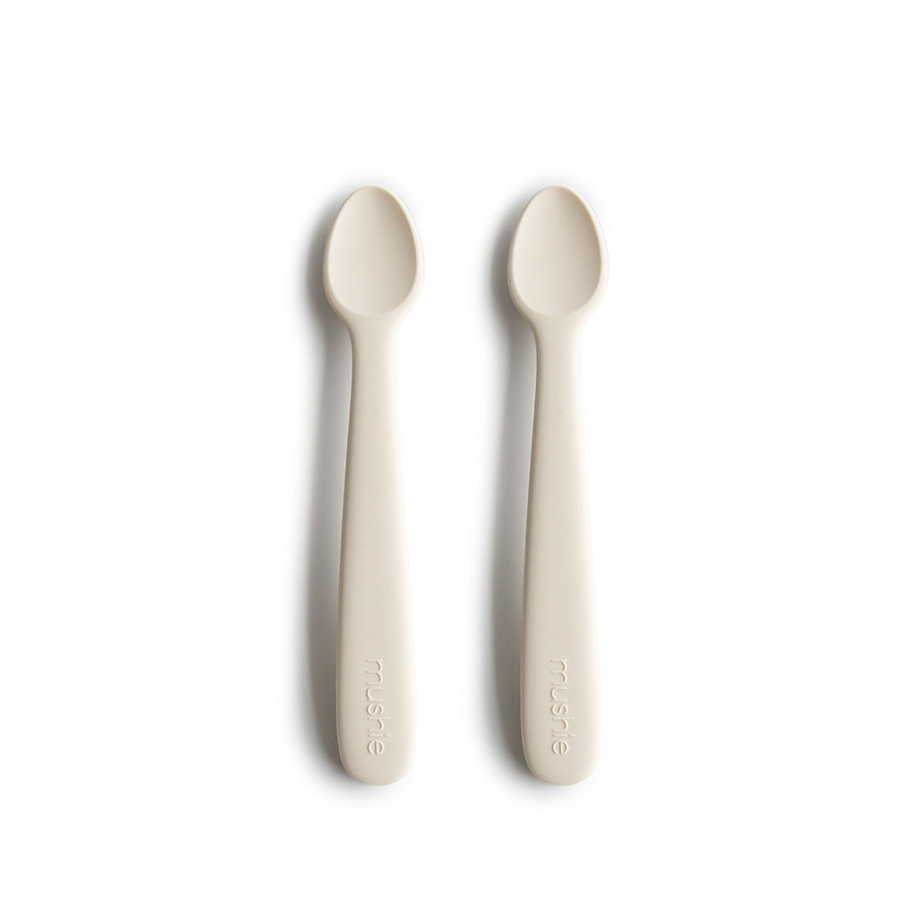Silicone Baby Spoons - Ivory